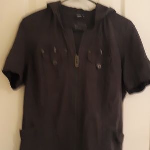 Cecil zip up hooded dress